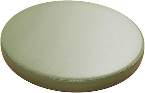 Haklein Sitzkissen aus PU-Leder, rund, Memory-Schaum, rutschfest, weich, Fenstermatte, Tatami-Matte, Hocker, Sitzpolster für Wohnzimmer, Terrasse, Garten (Durchmesser 40 cm, Grün)