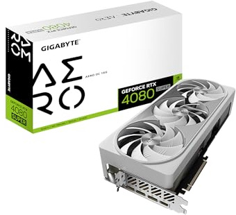 GIGABYTE GeForce RTX 4080 Super AERO OC 16G Carte graphique, 3 ventilateurs WINDFORCE, 16 Go 256 bits GDDR6X, GV-N408SAERO OC-16GD Carte vidéo