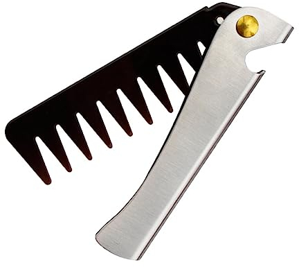 DOITOOL Foldable Hair Comb for Men Retro Oil Comb Wide Tooth for Curly Hair Styling Tool Portable Design Hairdressing Accessories