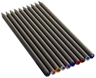 JNAWA 10 lápices HB con diamantes de madera negra, lápiz de grafito, dibujo, escritura, bocetos, suministros escolares para la escuela, el hogar y la oficina