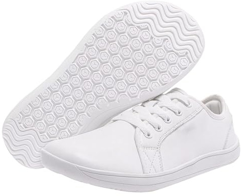 Vardaglig snörning platta skor stövlar för kvinnor kvinnor breda minimalistiska sneakers barfota läder vardagliga promenadskor drop lace up lätta bekväma kil kvinnor högklackade sandaler, Vitt, 39.5