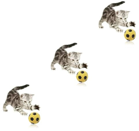 VANZACK 12piezas De Fútbol De Esponja para Gatos Juguetes Interactivos para Mascotas Estimulación y Diversión Interiores y Exteriores