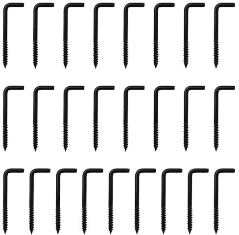 UFURMATE M4,7 x 70 Schraubhaken, L-förmige Haken, Schulterhaken, für Kommoden, Tassen, rechtwinklige Haken, selbstschneidende Schraubhaken für Innen- und Außenbereich, zum Aufhängen im Innen- und