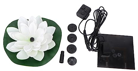 CAXUSD Fontaine Solaire Lotus Décoration Jardin Pompe à Eau Flottante Énergie Solaire Sans Batterie