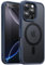JETech Magnetic Case for iPhone 16 Pro 6.3-Inch Compatible with MagSafe, Translucent Matte Back Slim Shockproof Phone Cover (Storm Blue)