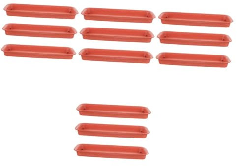 INOOMP 12pièces Soucoupes Rectangulaires Plastique pour Pots De Fleurs Plateaux Réutilisables pour Éviter Les Fuites Eau Accessoire Pratique pour Jardinières Et Bonsai