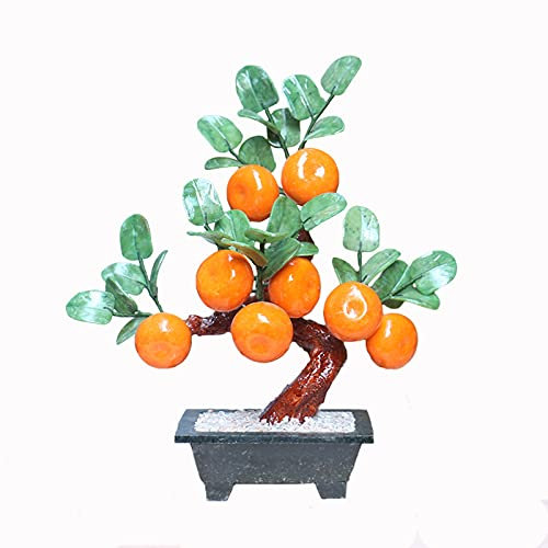 Künstliche Bonsai Feng Shui-Baum, Jade-Bonsai, Orangenbaum, glückverheißende Dekoration for Tisch, Zuhause, Büro, Wohnzimmer, Dekoration, chinesische Feng Shui-Dekoration Künstliche Pflanze