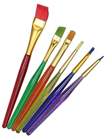 HOODANCOS 6pcs Nylon Cake Icing Brush Set for Baking Decorating Sugar Craft Fondant Dusting DIY Tools for Pastry Chefs and Home Bakers