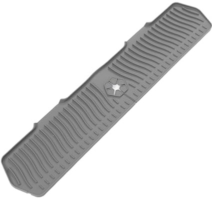 Tappetino paraspruzzi per lavello, 76 cm, paraspruzzi per lavello in silicone, maniglia antigoccia, gadget da , accessori per lavello per bancone della e bagno (grigio)