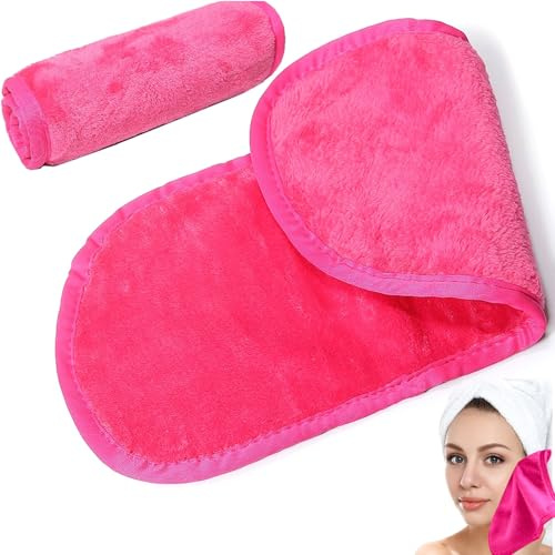 Superweiche Mikrofaser Abschminktücher 2er Set - Wiederverwendbare Makeup Entferner Tücher für Gesichtsreinigung & Hautpflege Mini Handtücher Makeup Entferner Tuch (Sensitiv Haut)