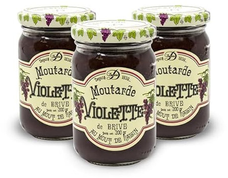 Lot de 3 Moutardes Violettes de Brive 200g soit 600g