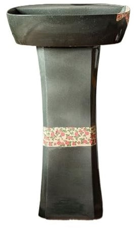 XDAWQP piedestal handfat vintage keramik kolonn handfat, utomhus innergård piedestal handfat tvättställ, litet utrymme badrum balkong golv stående handfat handfat badrum stjälkar, D en storlek