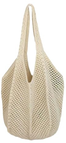 OUDQFCJ Sac de plage en maille au crochet, sac à bandoulière d'été, grand sac de vacances, voyage et plage