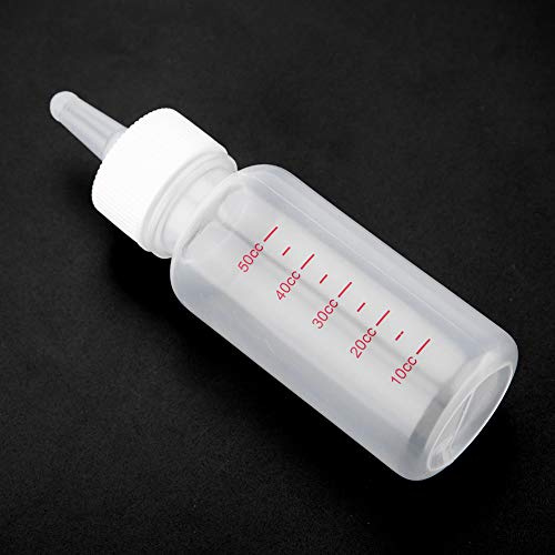 Pssopp Animal Feeding Bottle, Quality Material, Silicone Nipple, Large-capacity Scaled Bottle, Easy to Clean, Wide Application with Cleaning Brush for Newborn Animals