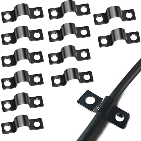 100 Stück Kabelschellen zum Schrauben, U Rohrschelle Doppelstabmattenzaun Befestigung Zubehör Kabelschellen 6mm Metall Befestigungsschelle für Kabel Maschendraht Spanndraht