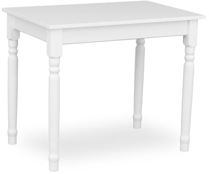 Metdrew Esstisch aus Holz | küchentisch 80x60 | holztisch | Tisch mit dekorativen Beinen | Esstisch für 2 Personen | Tisch klein küche | skandinavisch| küchentisch weiß | Tischplatte: Weiß