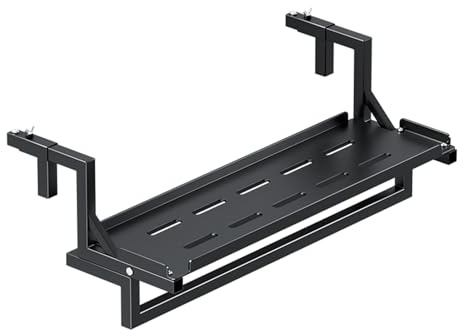 Table de balcon d'extérieur – Table suspendue avec niveaux de réglage en acier au carbone – Idéale pour le jardin et la terrasse