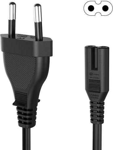 Tobfit 3m Schwarzes Netzkabel Stromkabel, C7 Kabel Euro-Stecker für PS5 / PS4 / PS3 / Xbox Serie X/S,C7 Buchse Euro-Netzkabel Kleingerätekabel