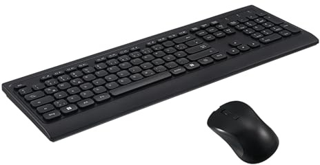 LIFKICH Tastiera e Mouse Wireless Ergonomici Silenziosi Layout Qwerty per e Casa Tastiera Ultra Sottile con Mouse Ottico Kit Digitazione Comfort