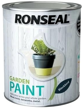 250ml Outdoor Garden Paint Exterior Paint for Wood, Metal, Brick, Shed & Fence Weatherproof & Durable Finish for All Surfaces (Blackbird)