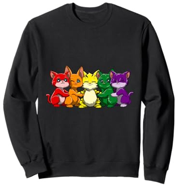 Gatti Gay LGBTQ Carini Arcobaleno Orgoglio Lesbiche Felpa