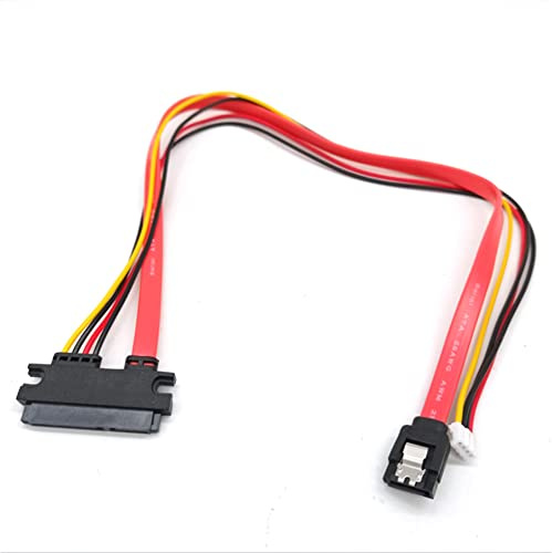 shanpu Cable Integrado de Fuente de AlimentacióN de Datos de PequeñO 4 Hembra y SATA 3,0 SATA 22 (7 + 15) Cable de AlimentacióN de Datos
