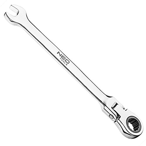 NEO TOOLS Llave de carraca articulada de acero CrV, tamaño 8-32 mm, llave combinada (tamaño 32 mm) | Llave combinada de carraca
