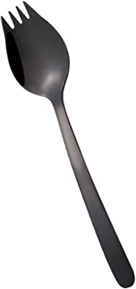 F Fityle Spork Göffel Kombi Campingbesteck Reisebesteck für Outdoor Camping, Schwarz