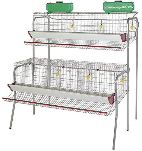 Suinga. Batterie für Hühner, 6 Abteilungen. Fassungsvermögen 30 Hühner. Maße: 155 x 110 x 150 cm Inkl. Anti-Verschmutzungsschutz.