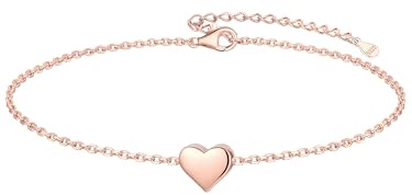 ChicSilver Sterling Silver Bracelet for Women 925 Silver Heart/Moon/Star Charm Bracelets 16cm+5cm, Adjustable Bracelet Minimal Jewellery(With Gift Box)