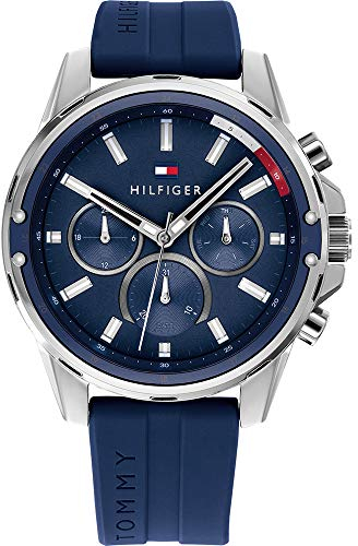 Tommy Hilfiger Orologio Multifunzione Analogico al Quarzo da Uomo con Cinturino in Acciaio Inossidabile o in Silicone