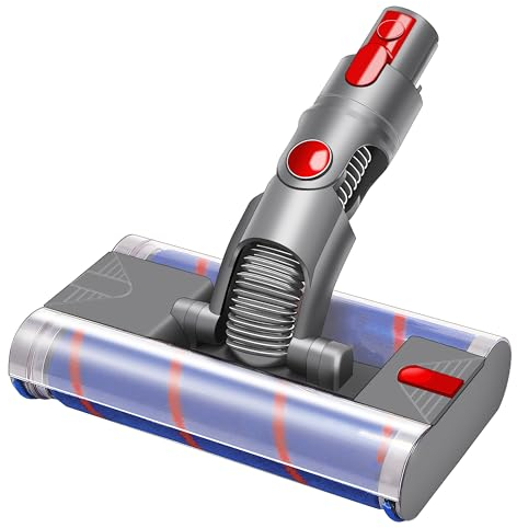 Italdos Turbinendüse Elektrische Bürste kompatibel für Dyson V7 V8 V10 V11 Parkettbürste mit Doppelte Weiche Rollen geeignet für Harte Böden Einfache Reinigung Quick Release