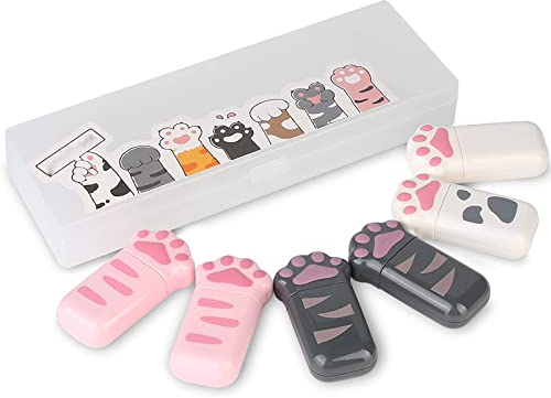 NA 6 Stück Ungiftiges Korrekturband, Mini Katzenpfoten-Korrekturband Set, Umweltfreundliches Korrekturband, Hohe Zähigkeit für Zuhause, Schule, Schreibwaren, Bürobedarf für süße Mädchen