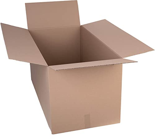 smiley pack 5 Stück Faltkartons 1200 x 600 x 600 mm braun 1 wellig | Versandkarton aus Wellpappe – 120 x 60 x 60 cm – Pappkarton, Versandbox für Paket & Päckchen