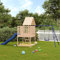 Tidyard Spielturm mit Rutsche Leiter Schaukel Holzturm Kletterturm Klettergerüst Spielhaus Set Kinder Garten Massivholz Kiefer