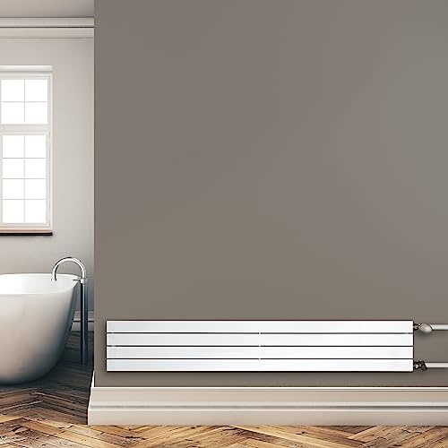 Paneelheizkörper Heizkörper Badheizkörper horizontal 298 x 1800 seitlicher Anschluss (592 Watt nach EN442)