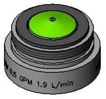 B-0199-09-F05 0.5 GPM Aerator, Vandal-Resistant, 15/16-27UN Male Threads, VR Key