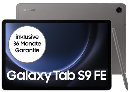 Samsung Tablet Android Galaxy Tab S9 FE 27,7 cm/10,9 pollici, 128 GB di memoria, con penna (S Pen), lunga durata della batteria, WiFi, grigio, include 36 mesi di garanzia del produttore [esclusiva su