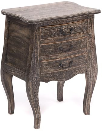 CREEDWOOD BEISTELLTISCH Belly | Mahagoni Holz, 64 cm, Rustic braun | Nachttisch mit Schubladen, Telefontisch, Holz Kommode, Flurtisch, Nachtschrank, Holzschrank