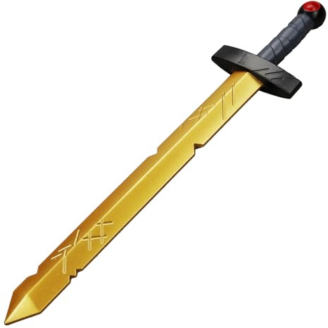 Munetoshi - Espada de espuma dorada escarlata de 24 pulgadas, finlandés, aventura de fantasía, disfraz de cosplay, Amarillo, 24, Amarillo, 24