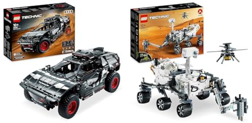 LEGO 42160 Technic Audi RS Q e-tron, Voiture de Rallye Télécommandée, Maquette Off-Road Dakar & 42158 Technic NASA Mars Rover Perseverance, avec AR App Experience, Découverte de la Science