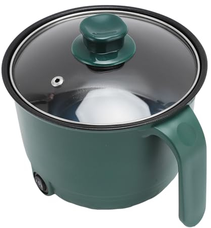 SIXRUN Hot Pot Elektrisch, Elektrischer Kochtopf - 1,5 L 220V 600W Hotpot - Edelstahl Anti Verbrühungsgriff - Elektrische Pfanne mit Transparenter Deckel, für Heim, Schlafsaal