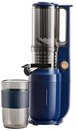 CRBUDY Exprimidor eléctrico Lento de 250 W, licuadora portátil para Frutas y Verduras, Extractor de Prensa en frío, exprimidor de Naranja, sin Filtro, 220 V (Color: Morado) (Azul)