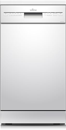 Willow WDW1045W 45cm Freestanding Slimline Dishwasher with Half Load Function, 10 Place Settings, Delay Start, Child Lock - White