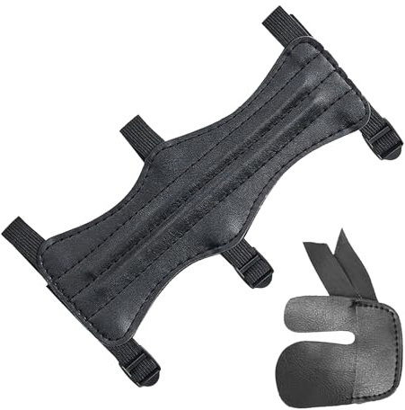 Fahoujs Leder-Sicherheitsarmband, verstellbar, elastisch, für Bogenschießen, Armschutz, Unterarmschutz, Recurve, Jagd, Bogenschießen, Schutz