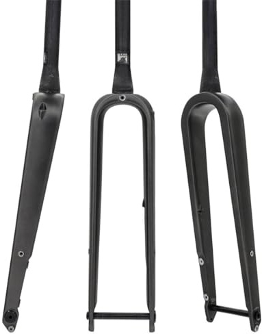 ZJHAHJY Gravel Carbon Gabel 700C Rennrad Gabel Scheibenbremse 39,8 mm konisch starre Gabel Steckachse 12 x 100 mm, mit Regalloch
