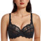 MELENECA Women's Plus Size Minimizer Bras Full Coverage Lace Unlined Underwire Bra Black 46G