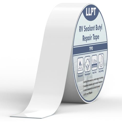 LLPT Nastro butilico Bianco| Sigillante Impermeabile | Nastro Sigillante Impermeabile per RV | Nastro Adesivo Butilico Extra Forte | per caravan,roulotte,camper,RV (SV62110WT2) | 51 mm x 15 m