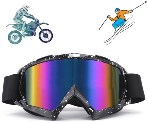 Motocross Brille für Fullface Helm Mit Antibeschlag UV-Schutz und Schaumstoffpolsterung - Für Moped, MTB, Ski, Outdoor-Sportarten - Für Damen und Herren