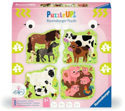 Ravensburger Puzzle Bauernhoftiere - 4, 6, 8, 10 Teile Puzzle | 4, 6, 8, 10 Teile Puzzle, Kinderpuzzle ab 2 Jahre, Ravensburger Qualität
